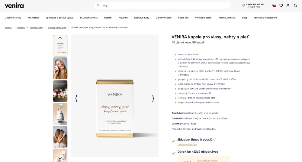 venira na vlasy recenze